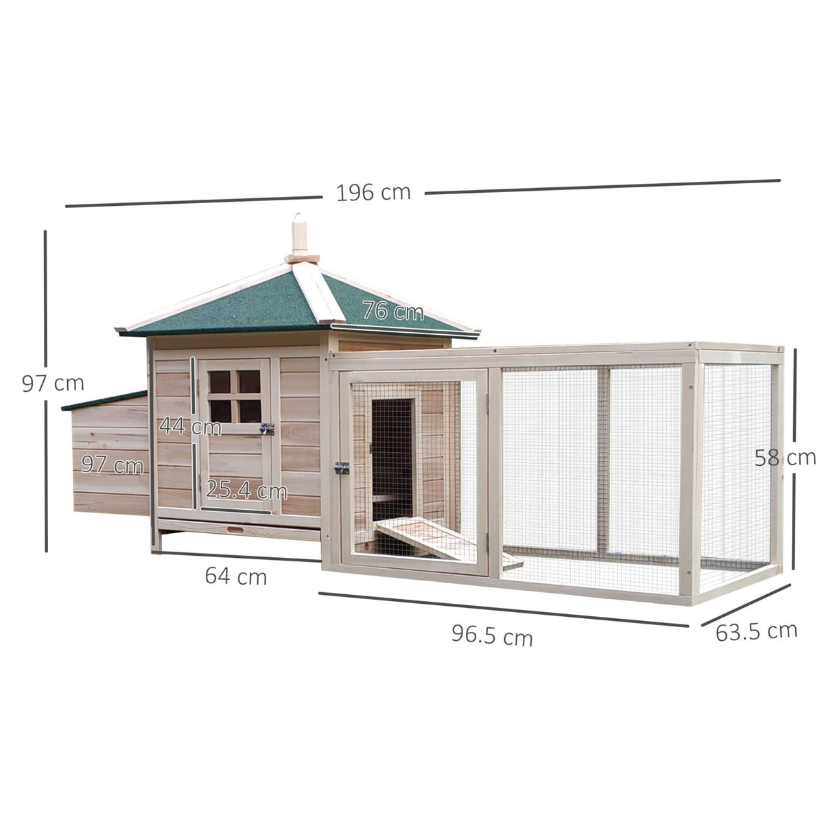 easycomfort easycomfort pollaio in legno per galline prefabbricato da giardino 196x76x97cm