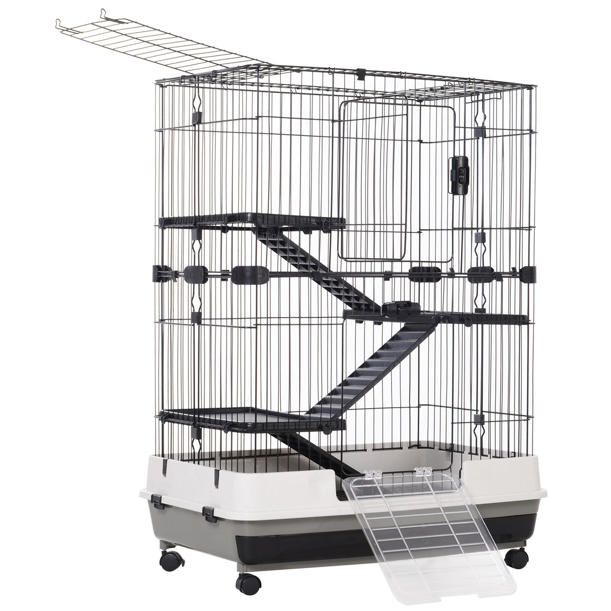 easycomfort easycomfort gabbia a 3 piani in metallo per roditori criceti conigli e porcellini d india