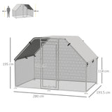 easycomfort easycomfort recinto per galline in metallo galvanizzato e tessuto oxford con porta con blocco 280x193 5x195 cm