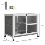 easycomfort easycomfort conigliera in legno 2 livelli gabbia per conigli e porcellini d india