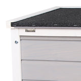 easycomfort gabbia per conigli in legno da esterno con tetto in asfalto e rampa antiscivolo 42x51x43cm grigia