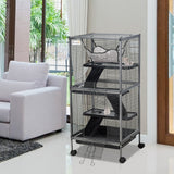easycomfort easycomfort gabbia in metallo per roditori 4 livelli con vassoio rimovibile 52 x 52 x 113.5cm