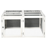easycomfort easycomfort conigliera da esterno e interno con tetto apribile gabbia per 2 4 conigli grigia