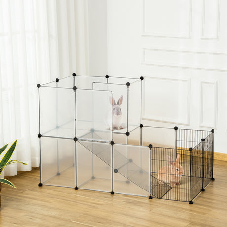 easycomfort easycomfort recinto modulare per conigli e animali di piccole dimensioni 27 pannelli acciaio e resina nero