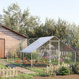 easycomfort easycomfort pollaio da giardino con telaio zincato copertura impermeabile e rete esagonale 3x6x2m argento