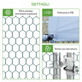 easycomfort easycomfort pollaio da giardino con telaio zincato copertura impermeabile e rete esagonale 3x6x2m argento