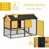 easycomfort conigliera da esterno a 2 livelli in legno di abete e acciaio con vassoio rimovibile 120x55.5x80 cm