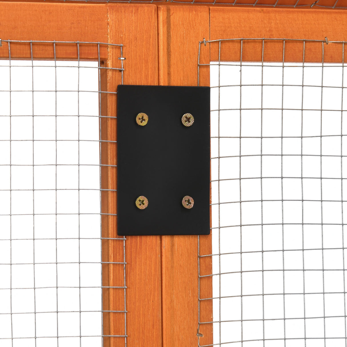 easycomfort easycomfort gabbia per galline in legno con porte multiple e rete in metallo 140x88 5x106cm arancione