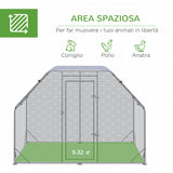 easycomfort easycomfort recinto per galline con telo di copertura per 4 6 polli in acciaio 280x190x195 cm