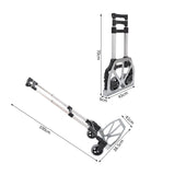 easycomfort easycomfort carrello portapacchi pieghevole max 70kg con maniglie telescopiche e altezza regolabile 41x38 7x100 cm argento