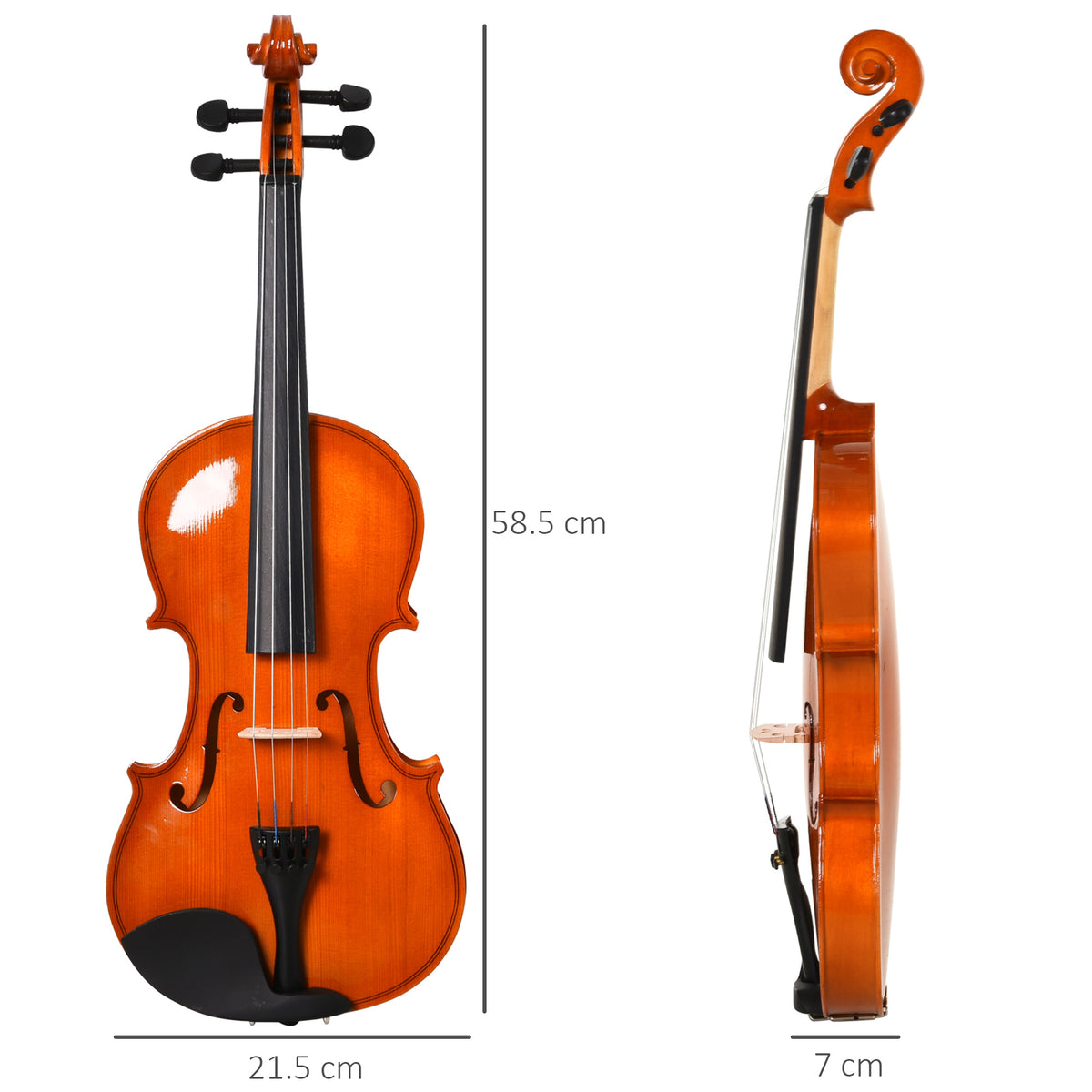 easycomfort easycomfort violino 44 per adulti con accessori inclusi custodia archetto corde ponticello accordatore 58 5 x 21 5 x 7cm