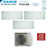 Daikin Bluevolution Trial Split Inverter-Klimaanlage STYLISH WHITE 5+7+12 Serie mit 3MXM52N R-32 integriertem WLAN 5000+7000+12000 weiße Farbe – italienische Garantie