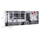easycomfort easycomfort stampa su tela 80x40cm con bambina 5 pezzi in legno di pino per casa e ufficio