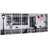easycomfort easycomfort stampa su tela 80x40cm con bambina 5 pezzi in legno di pino per casa e ufficio