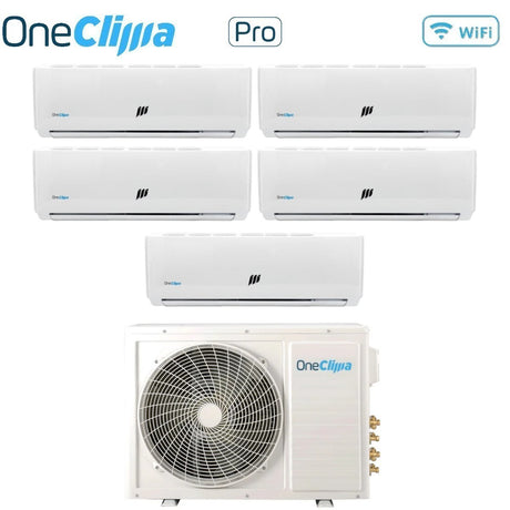 oneclima condizionatore oneclima penta split inverter serie pro 912121212 con mlt42x5y24 r 32 wi fi optional 900012000120001200012000