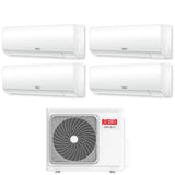 Riello Quadri Split Inverter-Klimaanlage AARIA PLUS I 9+9+9+12 Serie mit AARIA MULTI 485 PI R-32 integriertem WLAN 9000+9000+9000+12000