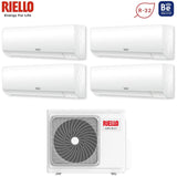 Riello Quadri Split Inverter-Klimaanlage AARIA PLUS I 9+9+9+12 Serie mit AARIA MULTI 485 PI R-32 integriertem WLAN 9000+9000+9000+12000