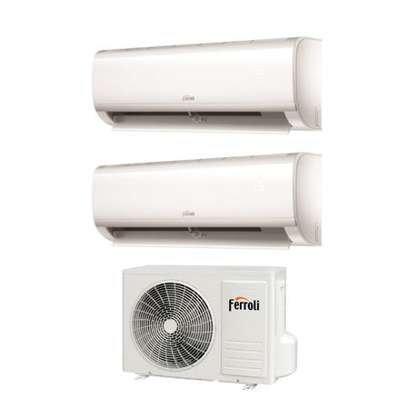 area occasioni climatizzatore condizionatore ferroli dual split inverter serie ambra m 9_12 con 18 2 r 32 wi fi integrato 9000_12000   novita ao932