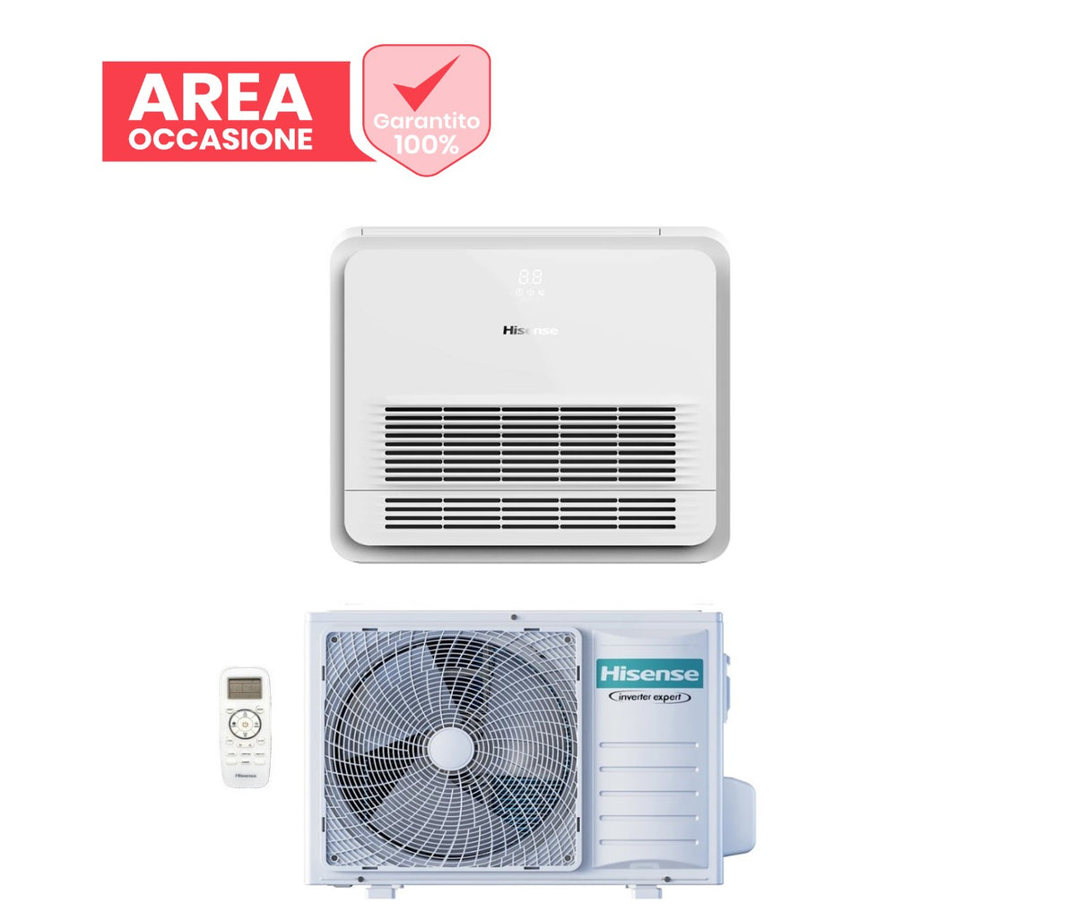 area occasioni climatizzatore condizionatore hisense inverter console serie turbo 12000 btu akt35ur4rk8 + auw35u4rs8 r 32 wi fi optional classe a++ a++ con telecomando di serie incluso