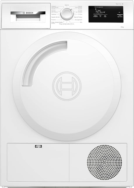 bosch asciugatrice a condensazione bosch wth83058ii serie 4 8 kg classe a a842xl598xp613 display led bianco ean 4242005355976