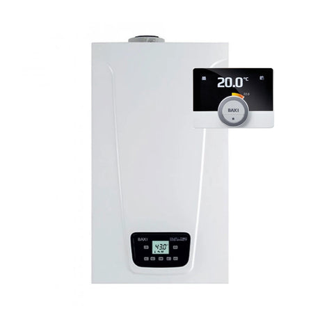 caldaia baxi duo tec compact e 24 mago kw a condensazione low nox completa di kit scarico fumi metano o gpl con termostato mago integrato novita 7542