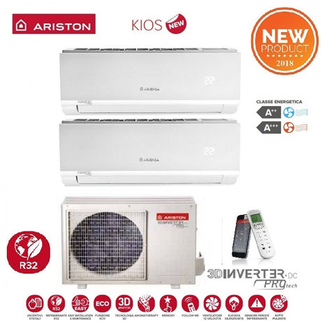 climatizzatore condizionatore ariston dual split inverter serie kios 12_12 con dual 50 xd0 o r 32 wi fi optional 12000_12000 new 2018