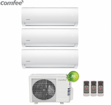 climatizzatore condizionatore comfee trial split inverter serie sirius 9_12_12 con 3e 27k r 32 9000_12000_12000