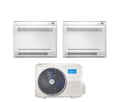 climatizzatore condizionatore console midea dual split inverter 12_12 con m2oe 18hfn8 q r 32 12000_12000