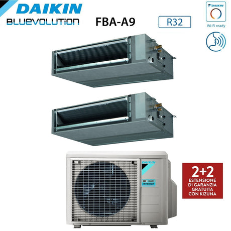 climatizzatore condizionatore daikin bluevolution dual split canalizzato inverter serie fba a 18_18 con 3mxm68n r 32 wi fi optional 18000_18000 garanzia italiana