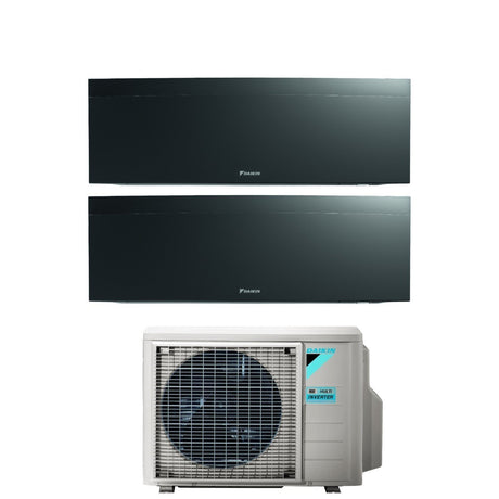 climatizzatore condizionatore daikin bluevolution dual split inverter serie emura black iii 7_15 con 2mxm50n r 32 wi fi integrato 7000_15000 colore nero garanzia italiana