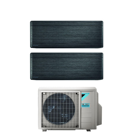 climatizzatore condizionatore daikin bluevolution dual split inverter serie stylish real blackwood 7_9 con 2mxm40m n r 32 wi fi integrato 7000_9000 colore legno nero garanzia italiana