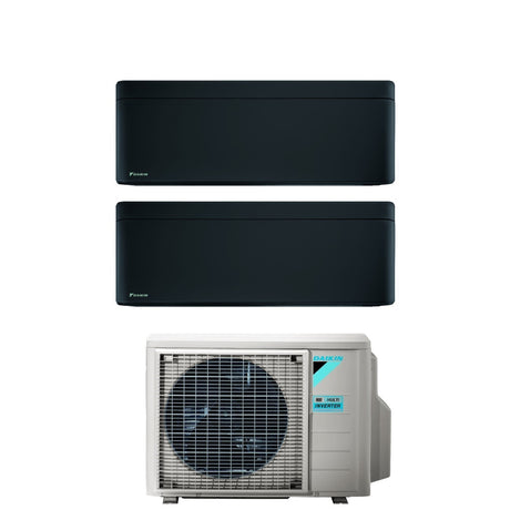 climatizzatore condizionatore daikin bluevolution dual split inverter serie stylish total black 9_12 con 2mxm40m n r 32 wi fi integrato 9000_12000 colore nero garanzia italiana
