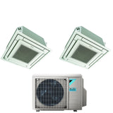climatizzatore condizionatore daikin bluevolution inverter dual split a cassetta ffa a 12_12 con 2mxm50m9 r 32 wi fi optional con comando a filo e griglia bianca 12000_12000 garanzia italiana