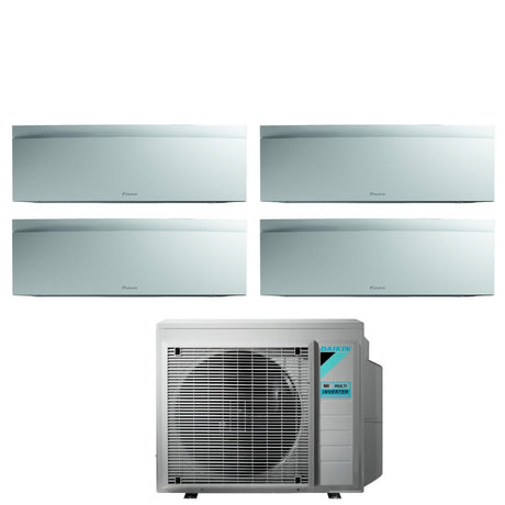 climatizzatore condizionatore daikin bluevolution quadri split inverter serie emura white iii 7_7_7_12 con 4mxm80n r 32 wi fi integrato 7000_7000_7000_12000 colore bianco garanzia italiana