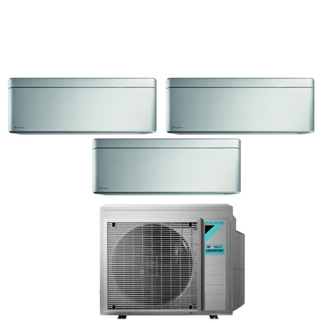 climatizzatore condizionatore daikin bluevolution trial split inverter serie stylish total silver 7_7_18 con 3mxm68n r 32 wi fi integrato 7000_7000_18000 colore grigio garanzia italiana