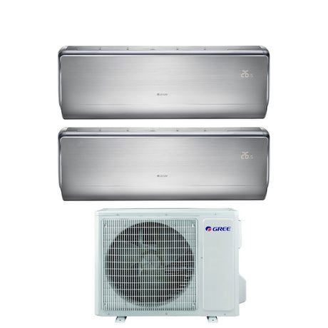 climatizzatore condizionatore dual split inverter gree serie muse r 32 9000_9000 btu con gwhd 14 nk6lo 9_9 wi fi optional 7351