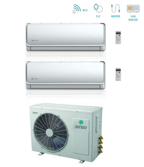 climatizzatore condizionatore dual split inverter sendo ikaros l 9000_12000 con sfm 18ou2 au2 r 32 wi fi integrato 9_12 copia 17353