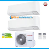 climatizzatore condizionatore dual split inverter toshiba mirai r32 13000_13000 con ras 2m14u2avg e 13_13 btu