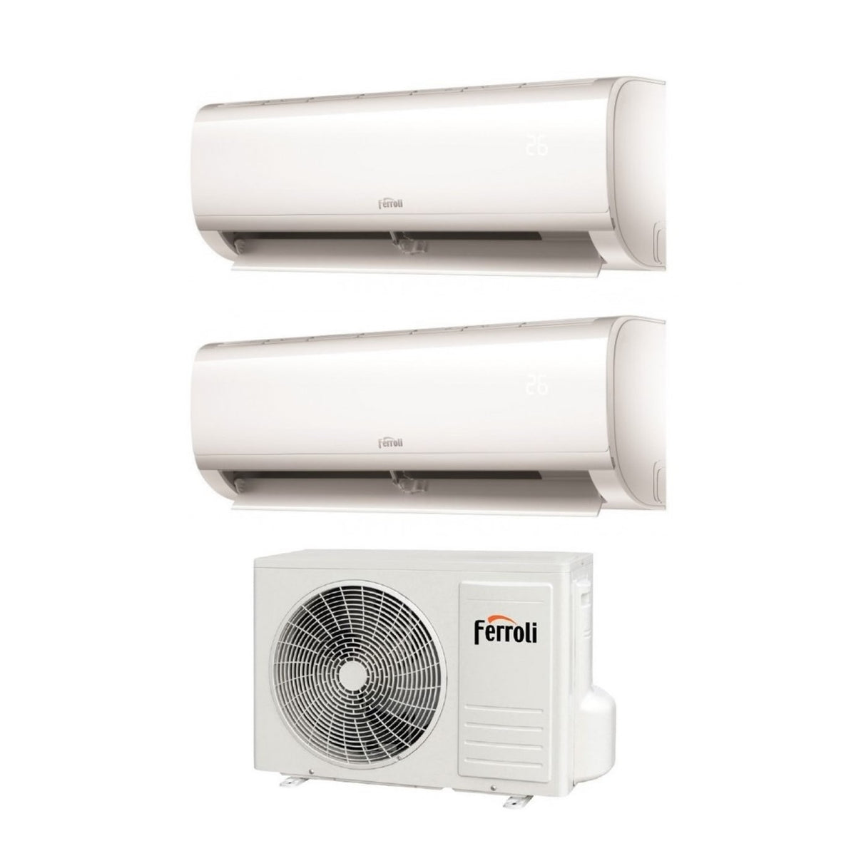 climatizzatore condizionatore ferroli dual split inverter serie ambra m 9_12 con 18 2 r 32 wi fi integrato 9000_12000 novita
