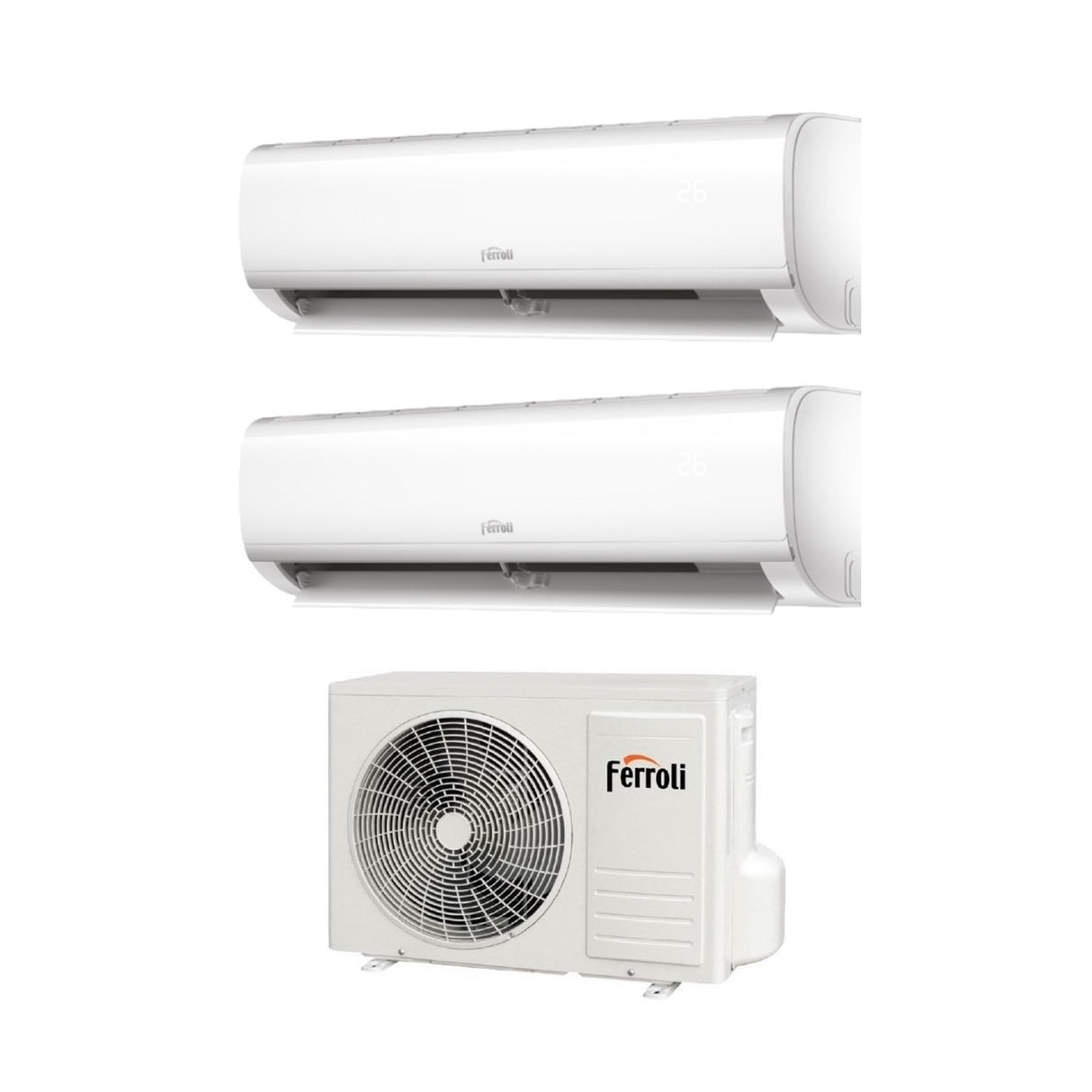 climatizzatore condizionatore ferroli dual split inverter serie diamant plus m 7_12 con 18 2 r 32 wi fi integrato 7000_12000 novita