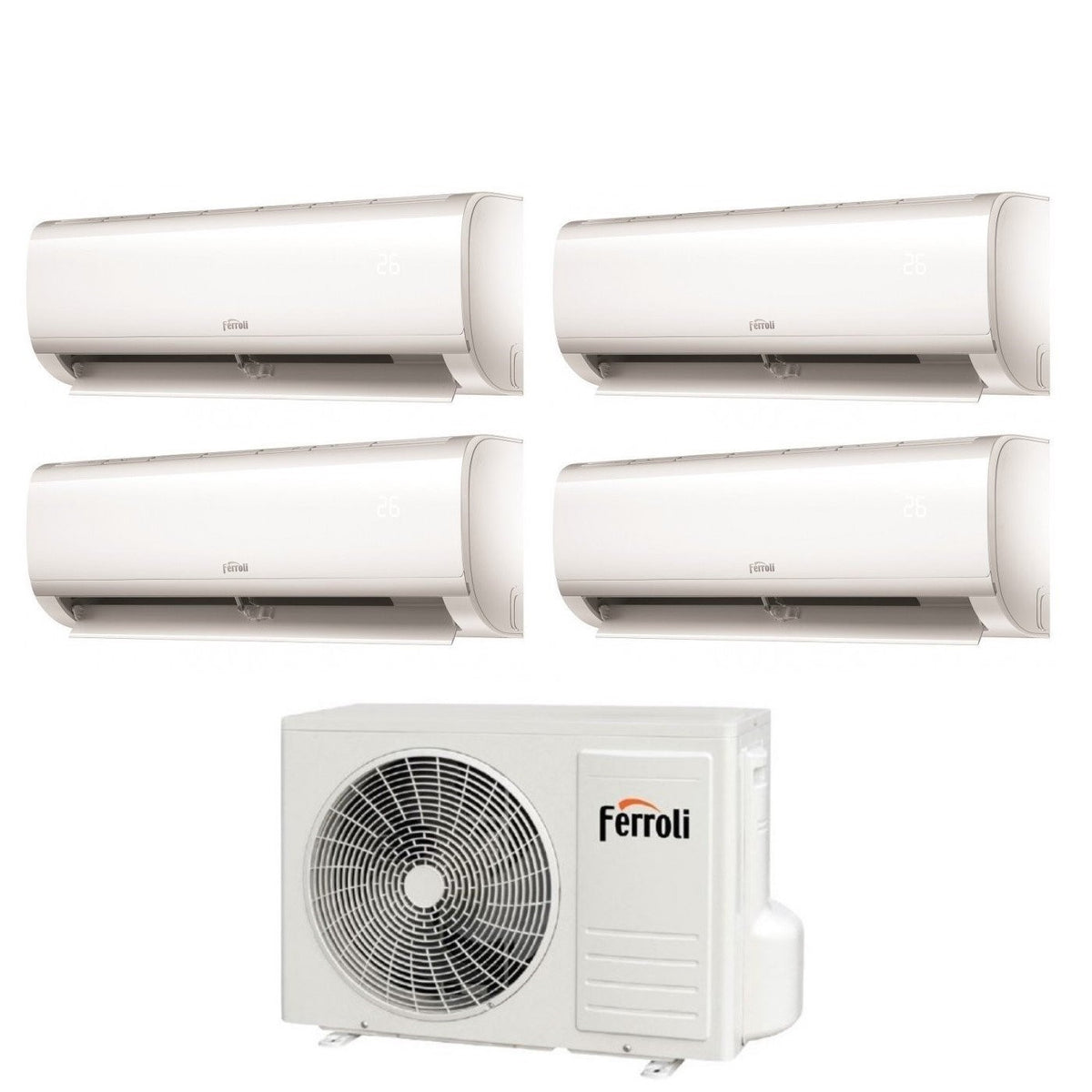 climatizzatore condizionatore ferroli quadri split inverter serie ambra m 9_9_9_12 con 28 4 r 32 wi fi integrato 9000_9000_9000_12000 novita