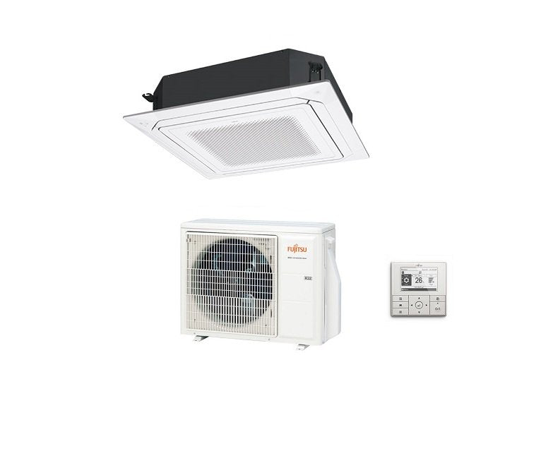 climatizzatore condizionatore fujitsu cassetta 4 vie serie kr circular flow 54000 btu r 32 cod. 3ngf88225 white auxg54krlb trifase novita