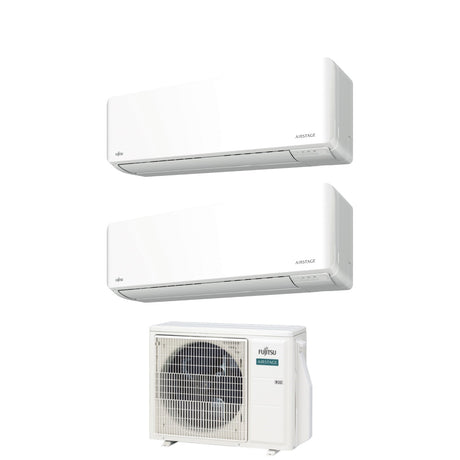 climatizzatore condizionatore fujitsu dual split inverter serie km 12_12 con aoyg18kbta2 r 32 wi fi integrato 12000_12000