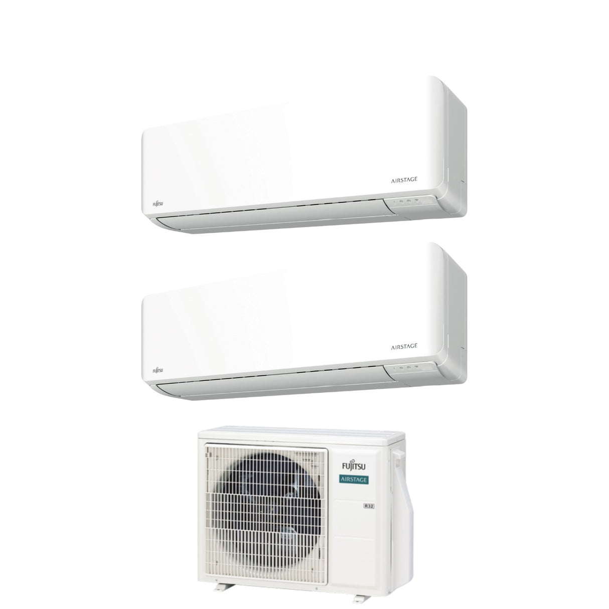 climatizzatore condizionatore fujitsu dual split inverter serie km 7_12 con aoyg14kbta2 r 32 wi fi integrato 7000_12000