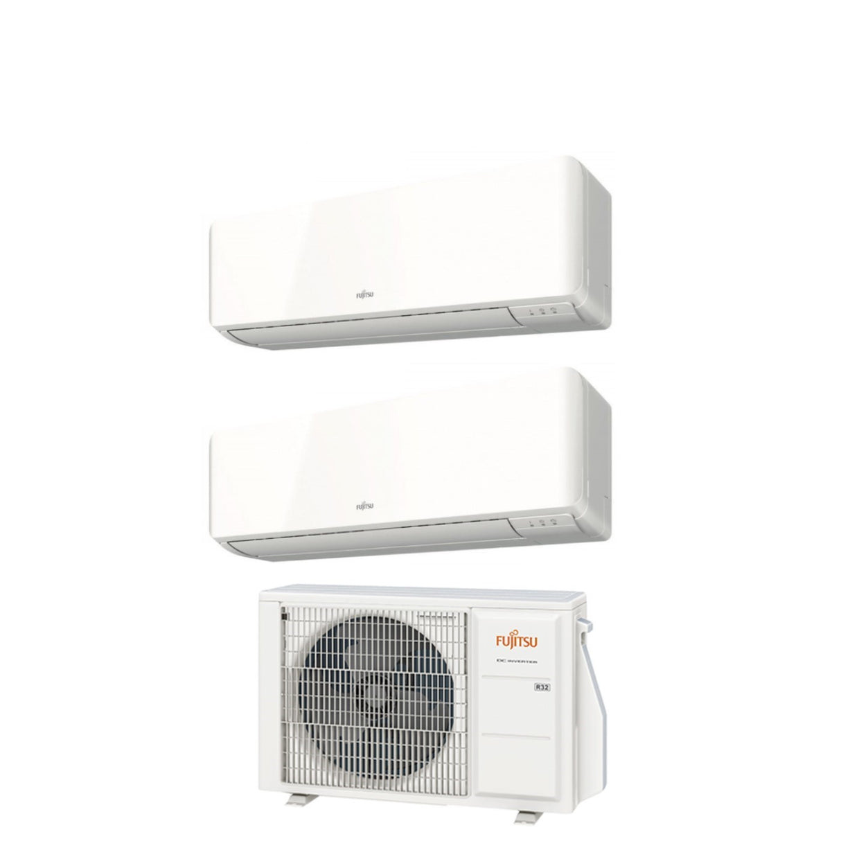 climatizzatore condizionatore fujitsu dual split inverter serie km 9_9 con aoyg14kbta2 r 32 wi fi optional 9000_9000 novita