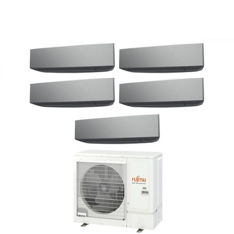 climatizzatore condizionatore fujitsu penta split inverter serie ke silver 9_9_9_12_12 con aoyg36kbta5 r 32 wi fi integrato 9000_9000_9000_12000_12000 colore argento