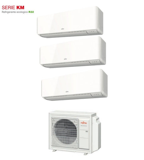 climatizzatore condizionatore fujitsu trial split inverter serie km 9_9_12 con aoyg18kbta3 r 32 9000_9000_12000 wi fi optional kmcc novita 12658