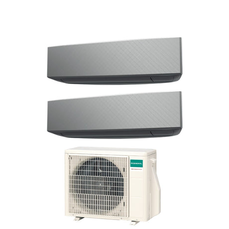 climatizzatore condizionatore general fujitsu dual split inverter serie keta silver 7_9 con aohg14kbta2 r 32 wi fi optional 7000_9000 colore argento novita