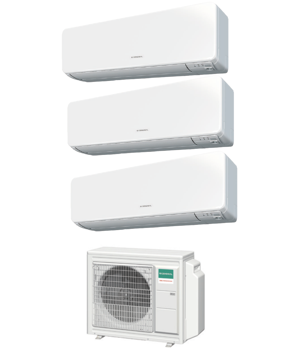 climatizzatore condizionatore general fujitsu trial split inverter kgtb 7_7_7 btu con aohg18kbta3 r 32 7000_7000_7000 wi fi optional novita