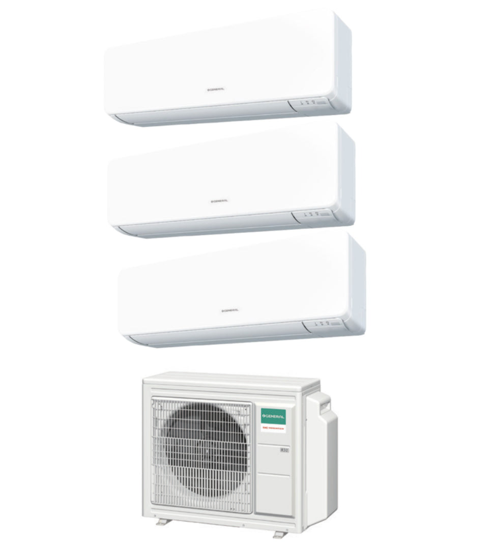 climatizzatore condizionatore general fujitsu trial split inverter kmtb kmcc 9_9_14 btu con aohg24kbta3 r 32 9000_9000_14000 novita 11284